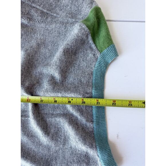 Boden Pink Colorblock Buttons Sweater Cozy Size 12 Gray Cashmere Angora Blend - Picture 7 of 7